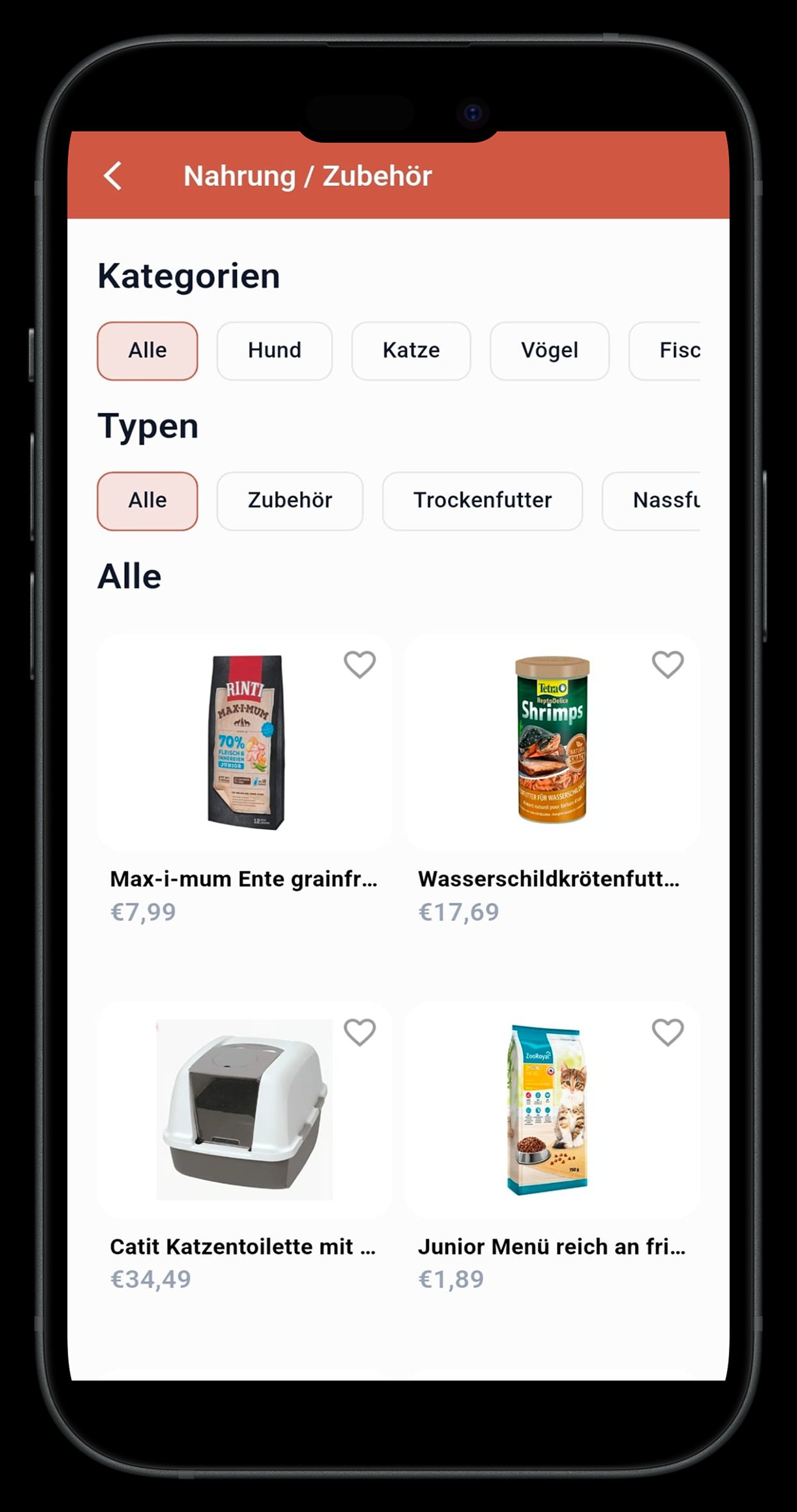 Nahrung und Zubehör